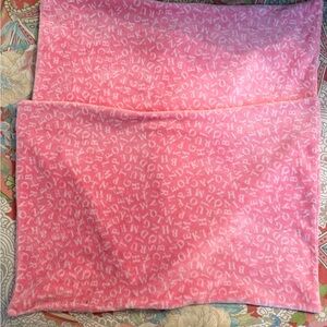 Pink Kids Alphabet Print Soft Velour Pillow Shams (2)